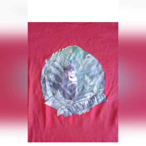 Vintage Single Stitch Endangered Gorilla Graphic T-Shirt Size XL Wildlife - Picture 2 of 10